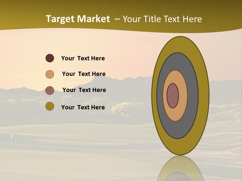 A Golf Course With A Sunset In The Background PowerPoint Template