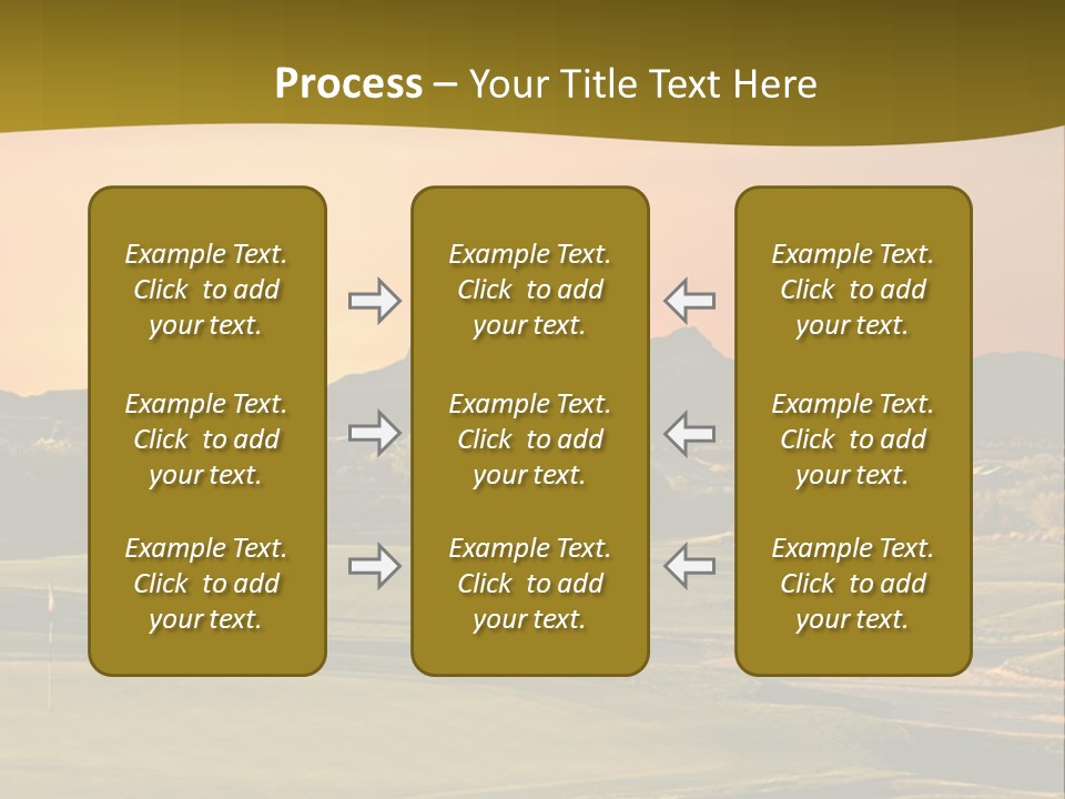A Golf Course With A Sunset In The Background PowerPoint Template