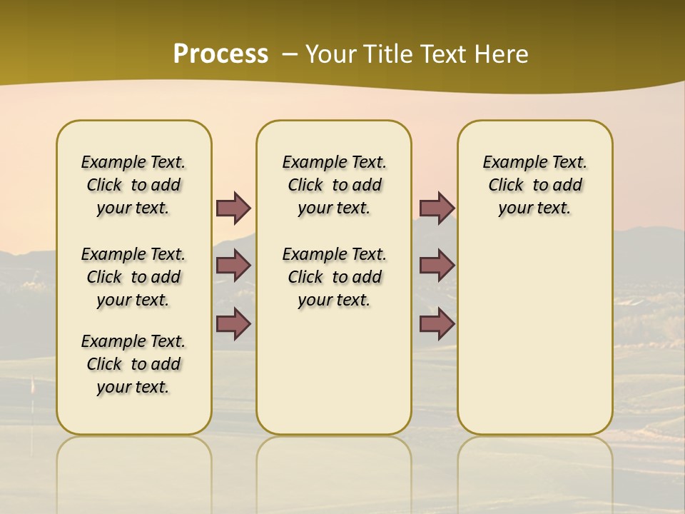 A Golf Course With A Sunset In The Background PowerPoint Template