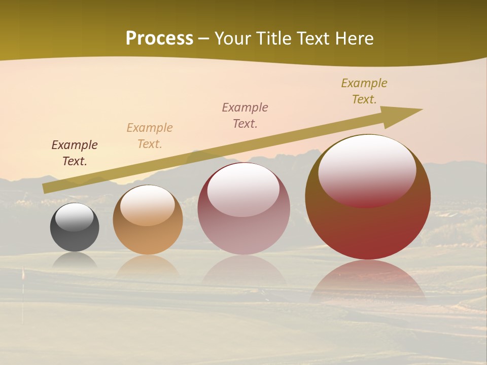 A Golf Course With A Sunset In The Background PowerPoint Template
