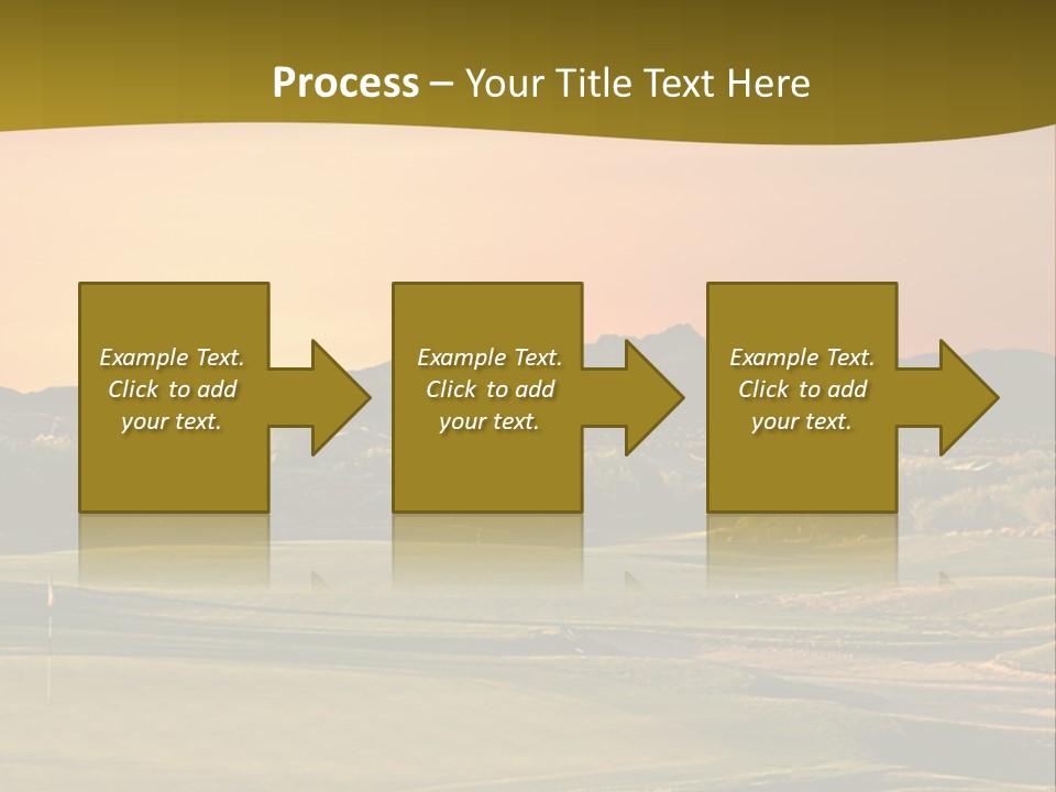 A Golf Course With A Sunset In The Background PowerPoint Template