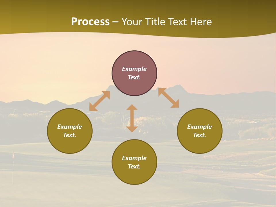 A Golf Course With A Sunset In The Background PowerPoint Template