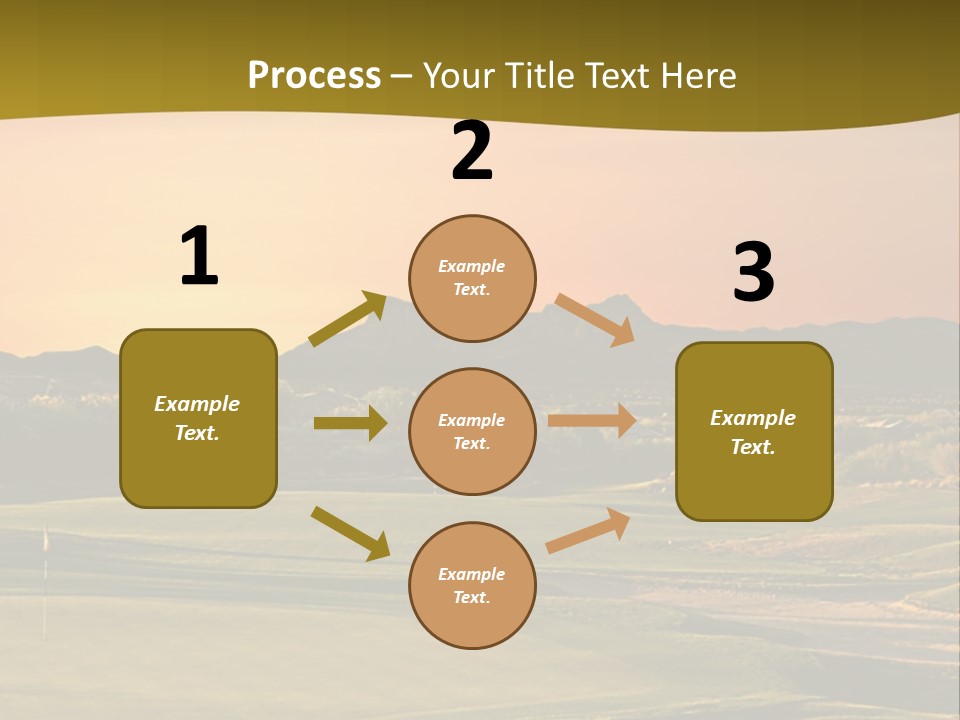 A Golf Course With A Sunset In The Background PowerPoint Template