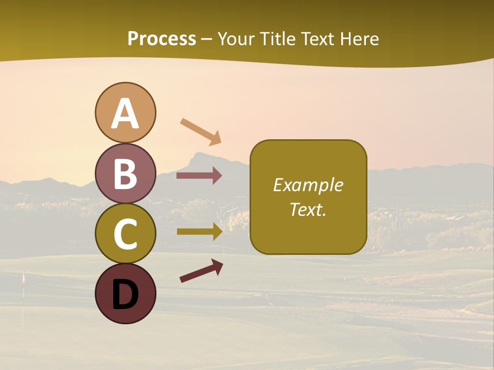 A Golf Course With A Sunset In The Background PowerPoint Template