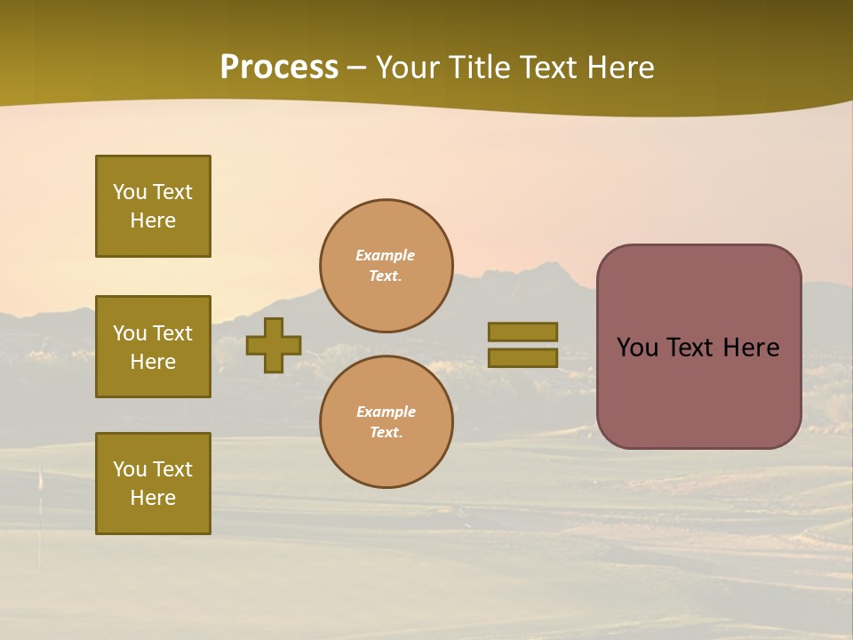 A Golf Course With A Sunset In The Background PowerPoint Template