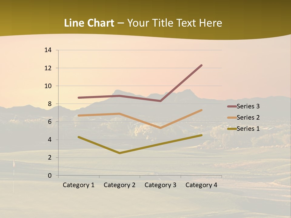 A Golf Course With A Sunset In The Background PowerPoint Template