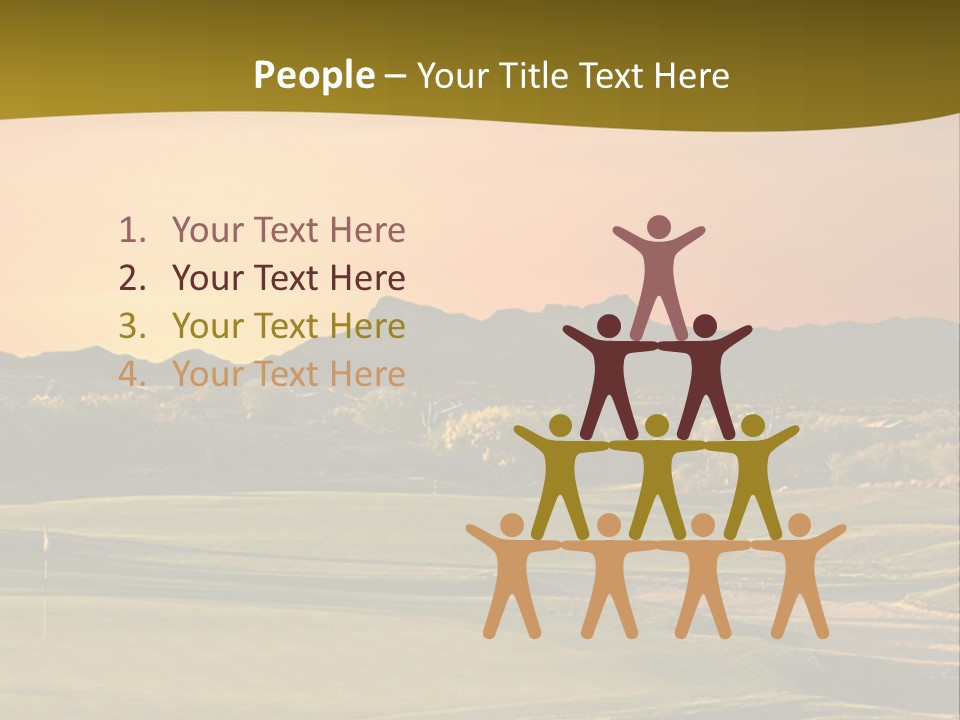 A Golf Course With A Sunset In The Background PowerPoint Template