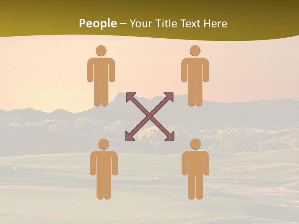 A Golf Course With A Sunset In The Background PowerPoint Template