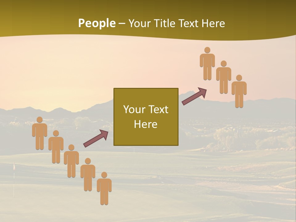 A Golf Course With A Sunset In The Background PowerPoint Template