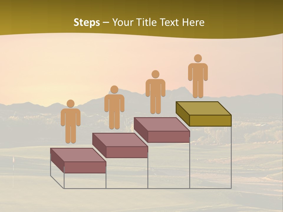 A Golf Course With A Sunset In The Background PowerPoint Template