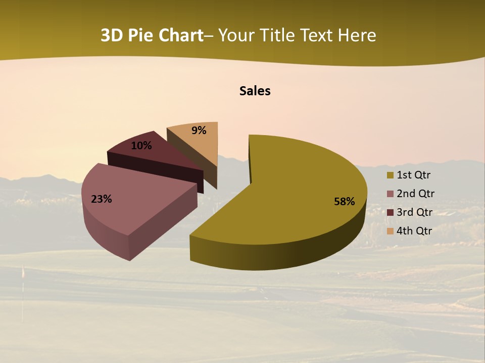 A Golf Course With A Sunset In The Background PowerPoint Template