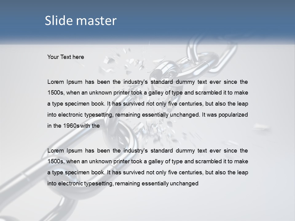 A Chain That Is Connected To A Piece Of Paper PowerPoint Template