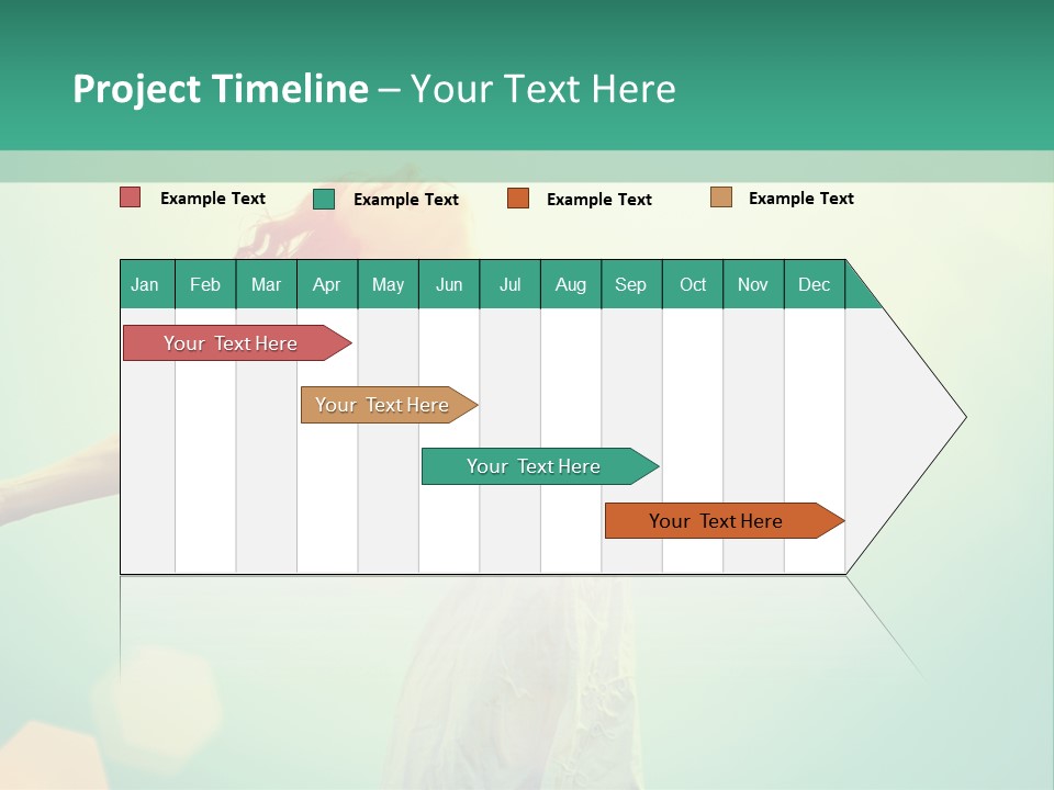 A Woman In A White Dress Is Holding Her Arms Out In The Air PowerPoint Template