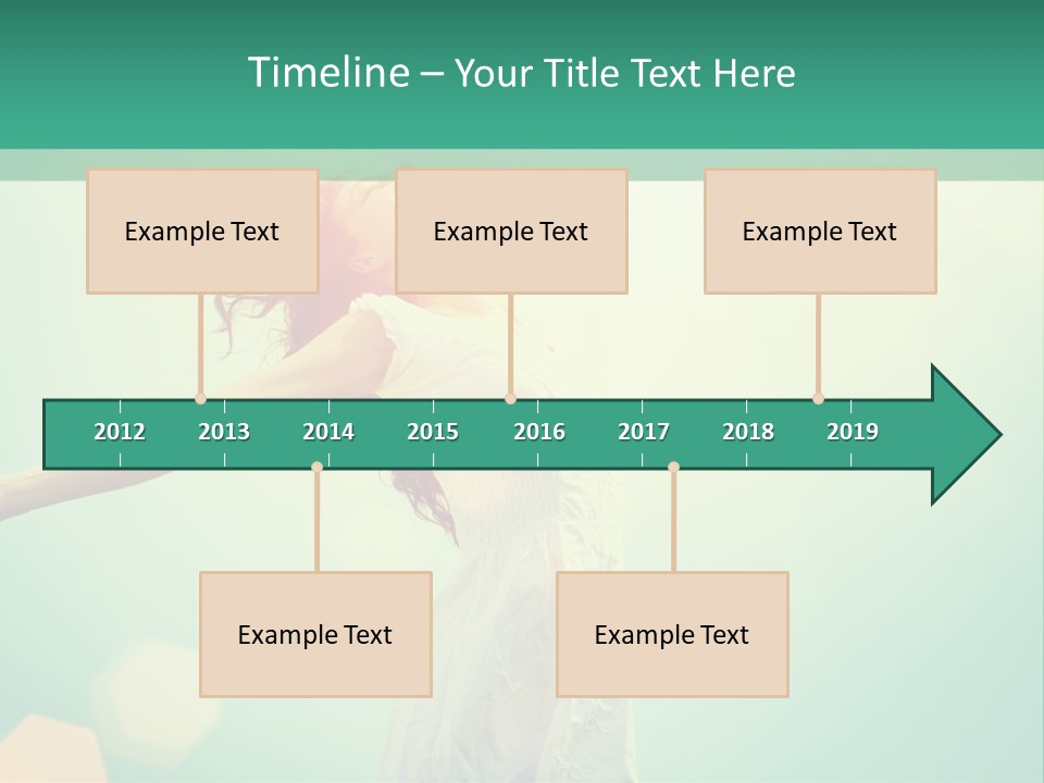 A Woman In A White Dress Is Holding Her Arms Out In The Air PowerPoint Template