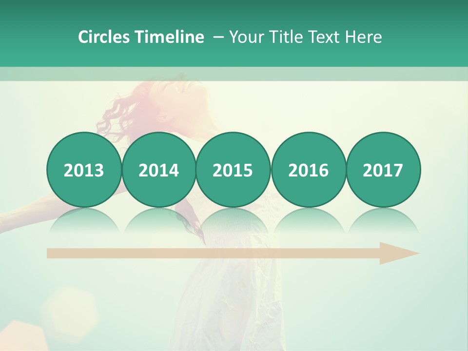 A Woman In A White Dress Is Holding Her Arms Out In The Air PowerPoint Template