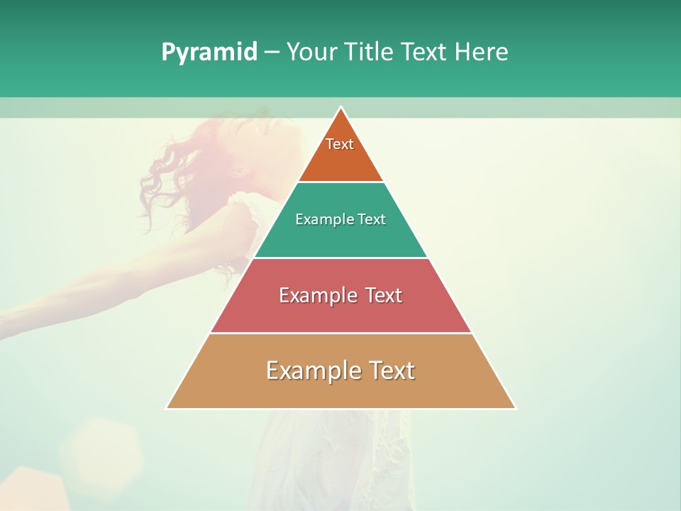 A Woman In A White Dress Is Holding Her Arms Out In The Air PowerPoint Template