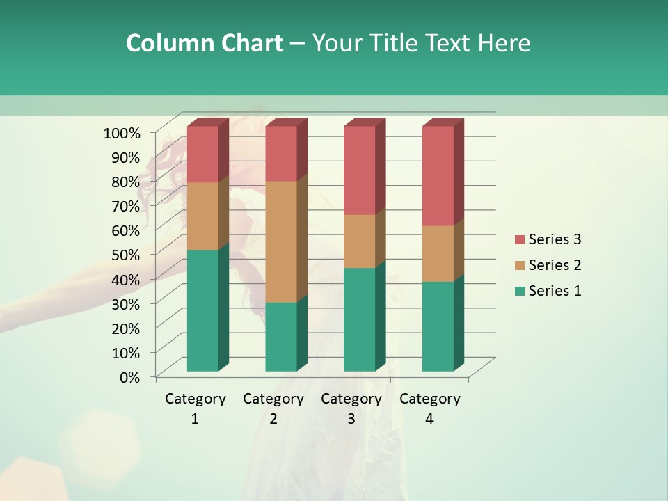 A Woman In A White Dress Is Holding Her Arms Out In The Air PowerPoint Template