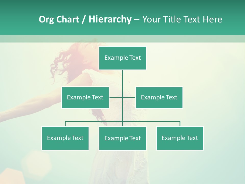 A Woman In A White Dress Is Holding Her Arms Out In The Air PowerPoint Template