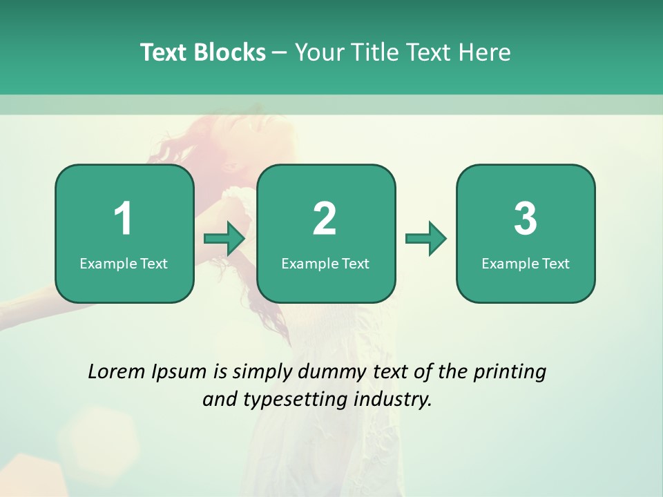 A Woman In A White Dress Is Holding Her Arms Out In The Air PowerPoint Template