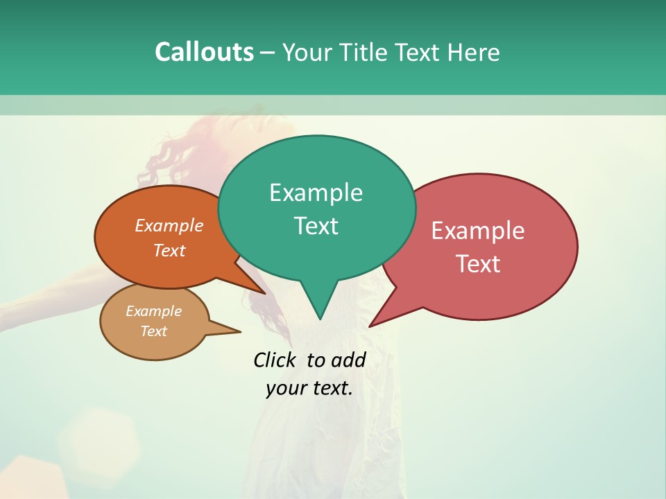 A Woman In A White Dress Is Holding Her Arms Out In The Air PowerPoint Template