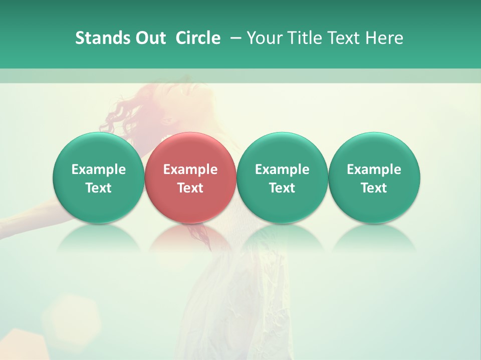 A Woman In A White Dress Is Holding Her Arms Out In The Air PowerPoint Template