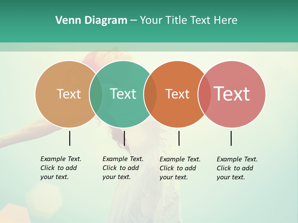 A Woman In A White Dress Is Holding Her Arms Out In The Air PowerPoint Template