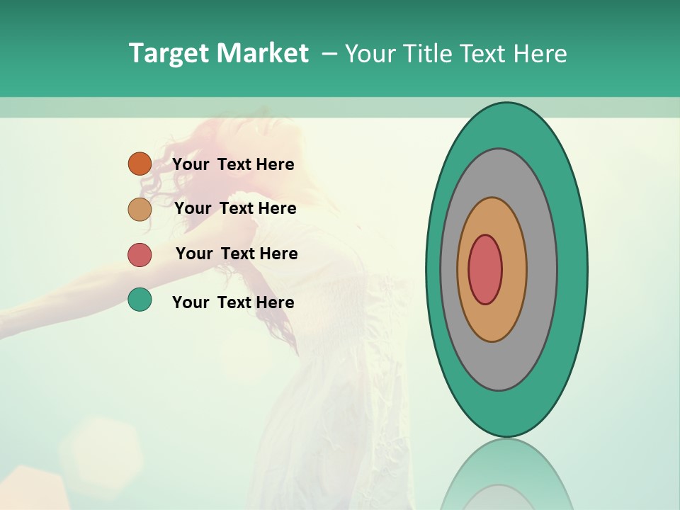 A Woman In A White Dress Is Holding Her Arms Out In The Air PowerPoint Template