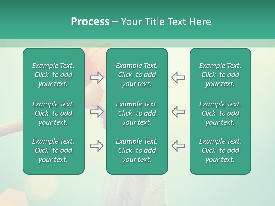 A Woman In A White Dress Is Holding Her Arms Out In The Air PowerPoint Template
