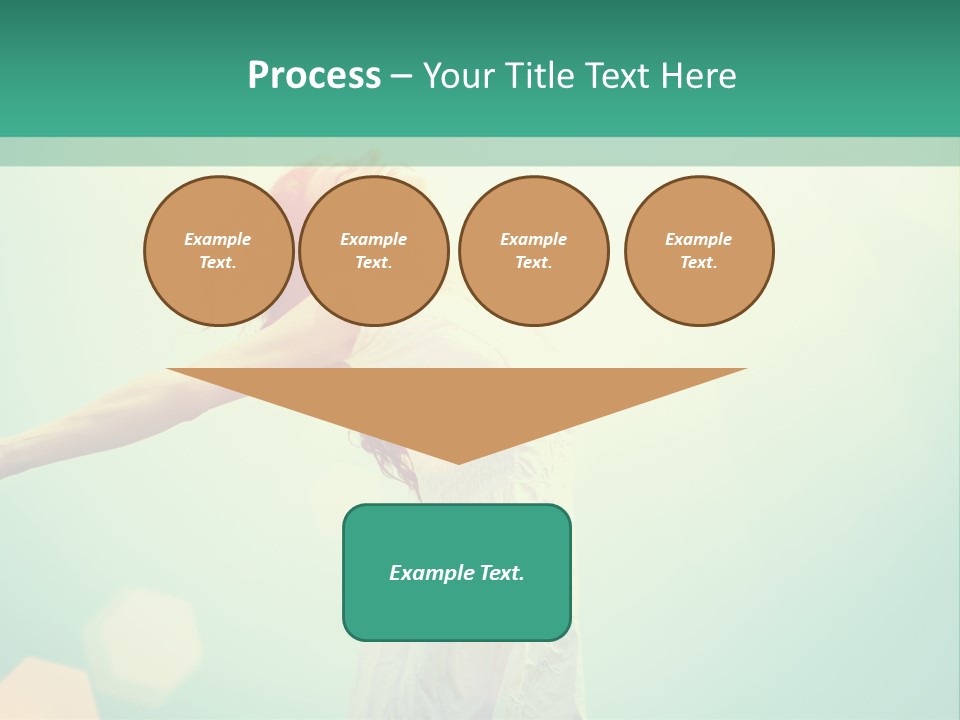 A Woman In A White Dress Is Holding Her Arms Out In The Air PowerPoint Template