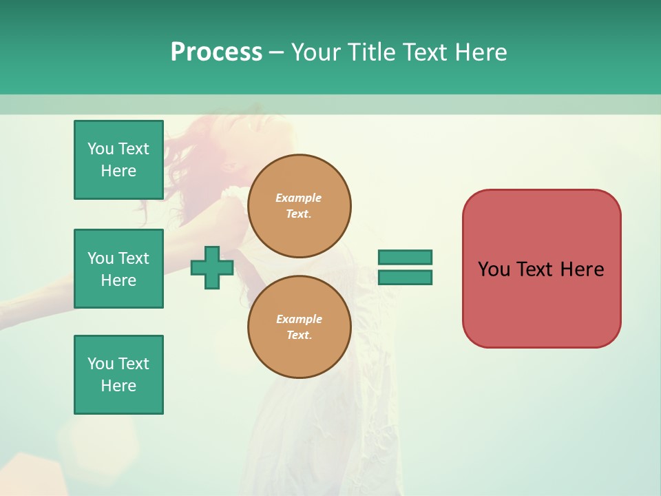 A Woman In A White Dress Is Holding Her Arms Out In The Air PowerPoint Template