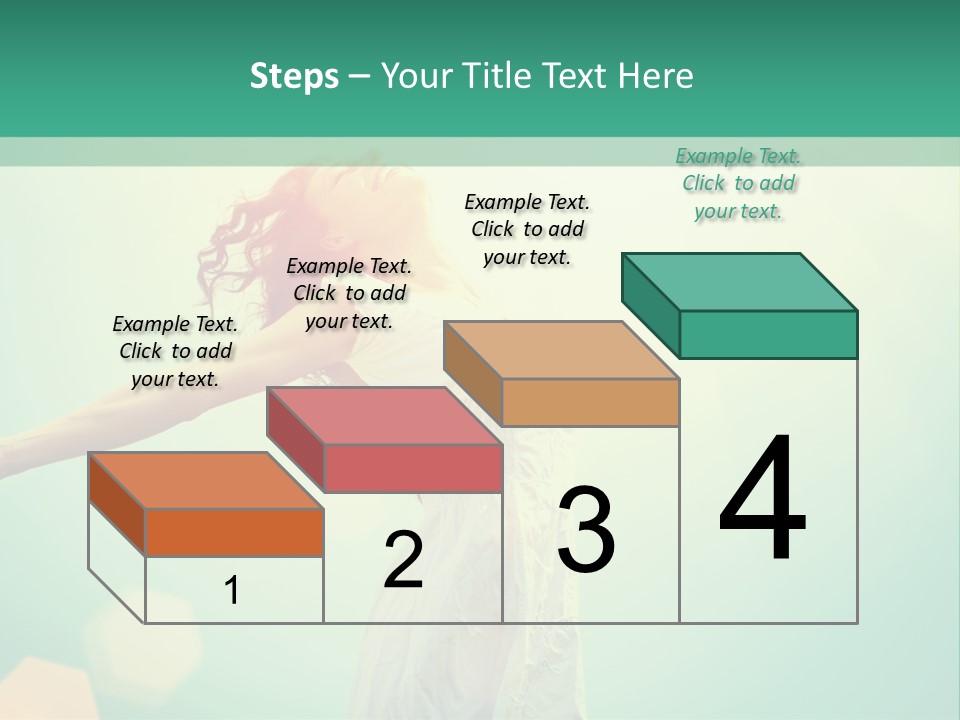 A Woman In A White Dress Is Holding Her Arms Out In The Air PowerPoint Template