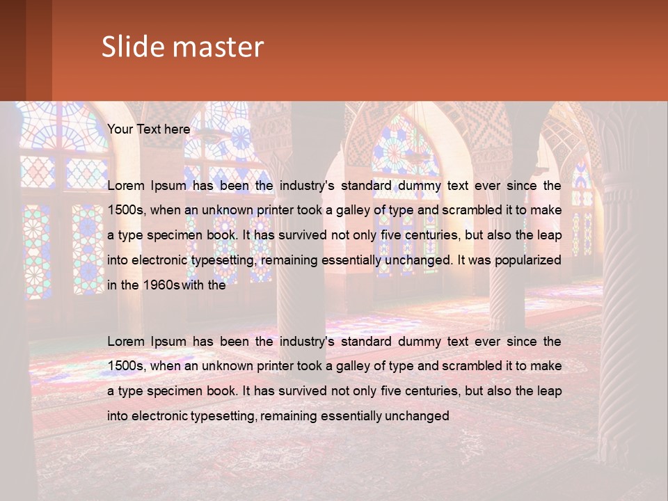 A Large Room Filled With Lots Of Windows PowerPoint Template