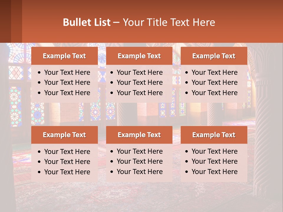 A Large Room Filled With Lots Of Windows PowerPoint Template