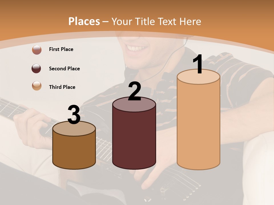 A Man Sitting On A Couch Playing A Guitar PowerPoint Template