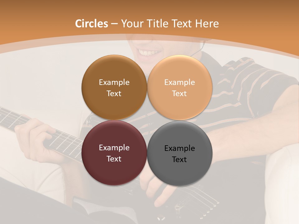 A Man Sitting On A Couch Playing A Guitar PowerPoint Template