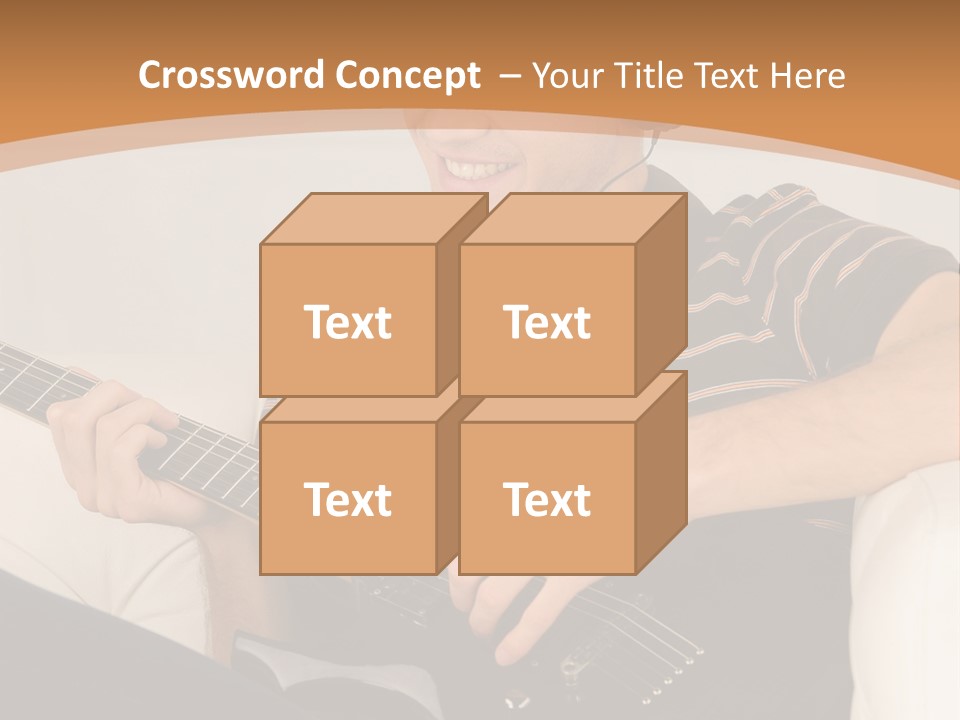 A Man Sitting On A Couch Playing A Guitar PowerPoint Template