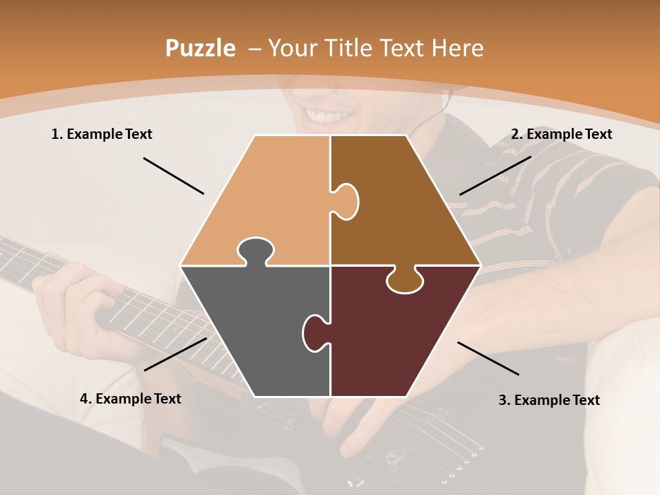 A Man Sitting On A Couch Playing A Guitar PowerPoint Template