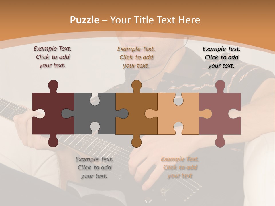 A Man Sitting On A Couch Playing A Guitar PowerPoint Template