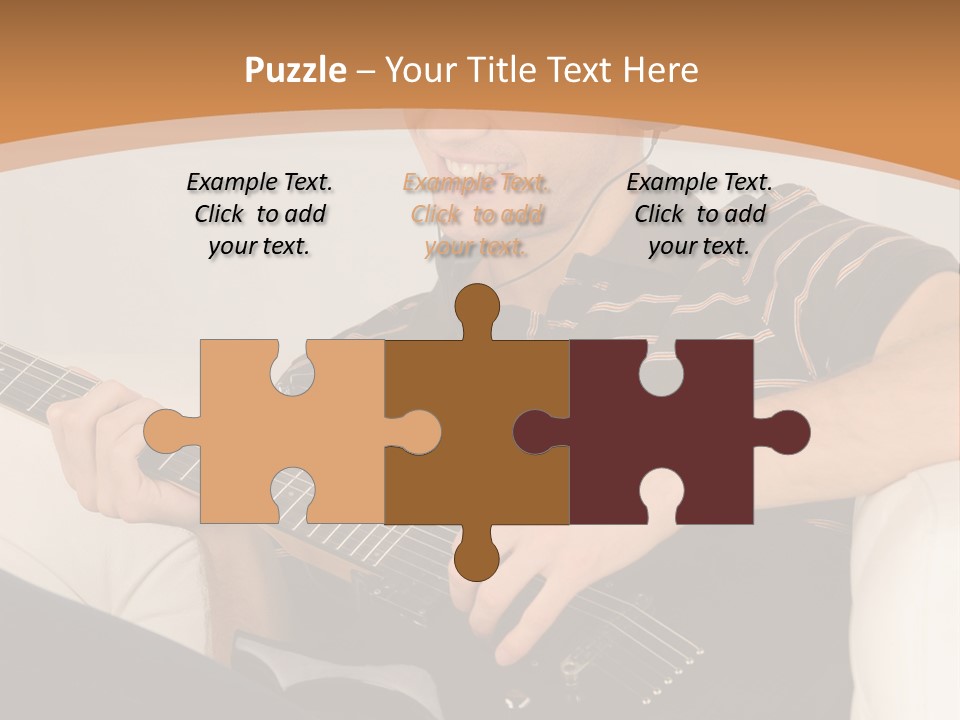 A Man Sitting On A Couch Playing A Guitar PowerPoint Template