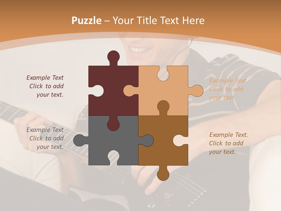 A Man Sitting On A Couch Playing A Guitar PowerPoint Template