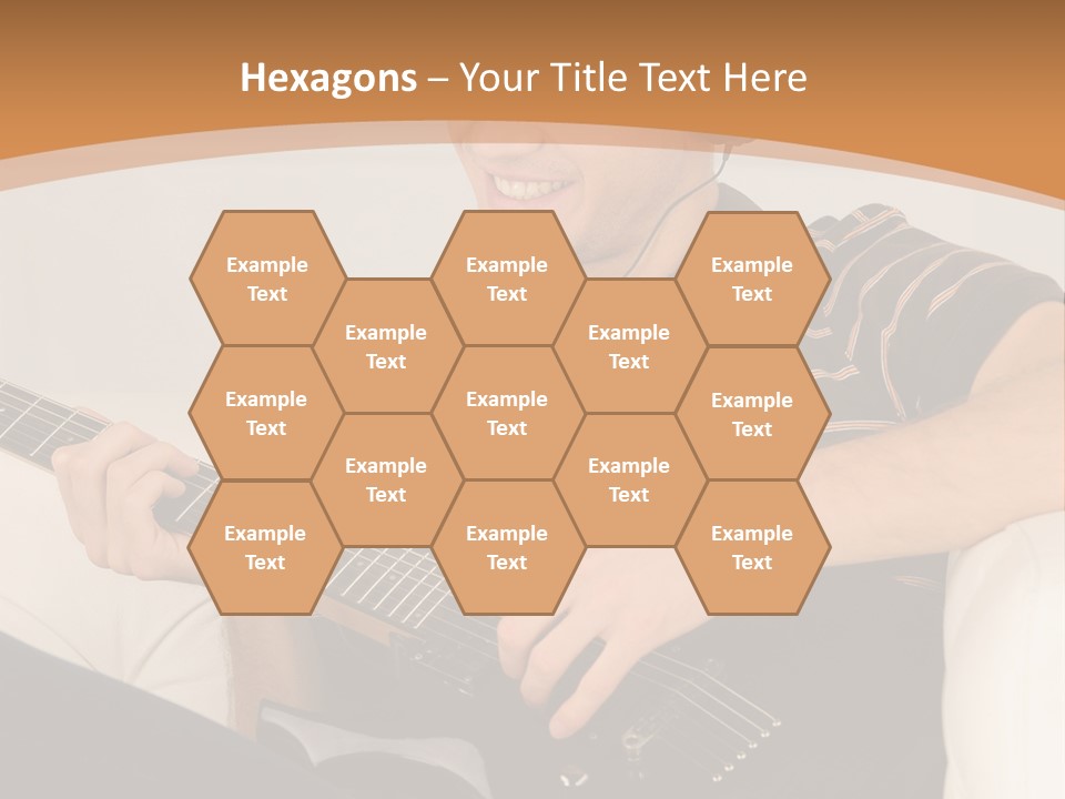 A Man Sitting On A Couch Playing A Guitar PowerPoint Template