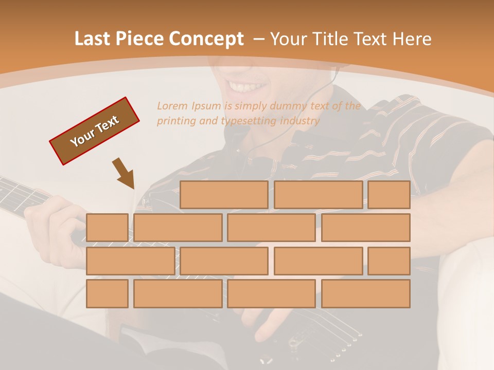 A Man Sitting On A Couch Playing A Guitar PowerPoint Template