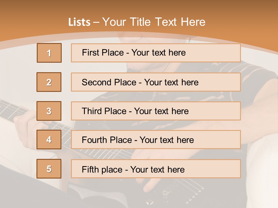 A Man Sitting On A Couch Playing A Guitar PowerPoint Template