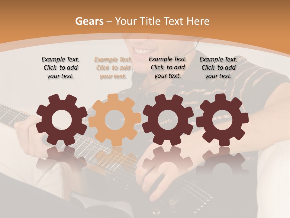 A Man Sitting On A Couch Playing A Guitar PowerPoint Template