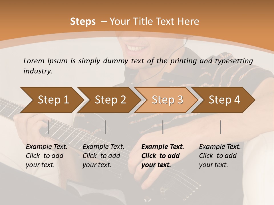 A Man Sitting On A Couch Playing A Guitar PowerPoint Template