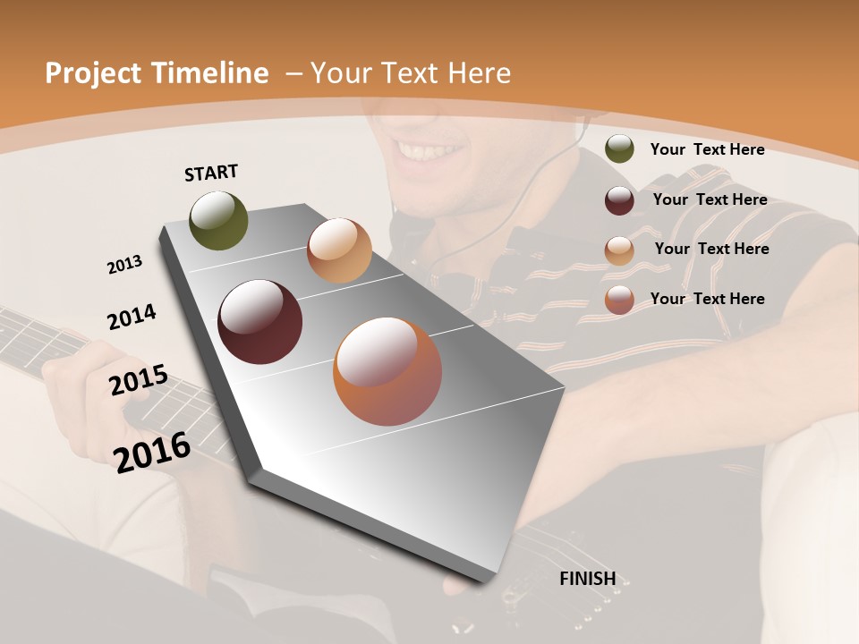 A Man Sitting On A Couch Playing A Guitar PowerPoint Template