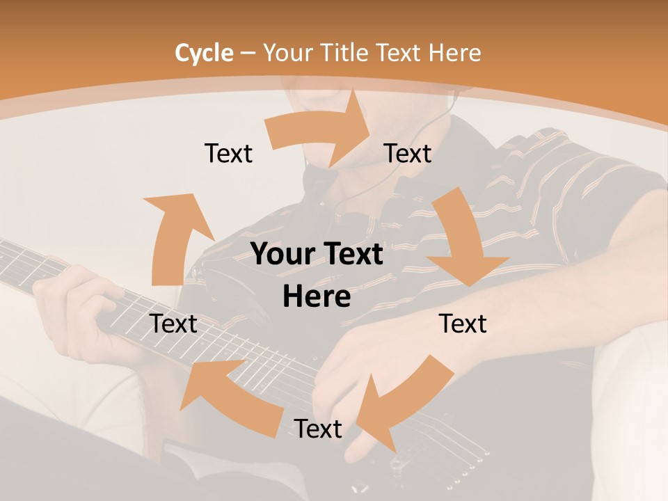 A Man Sitting On A Couch Playing A Guitar PowerPoint Template
