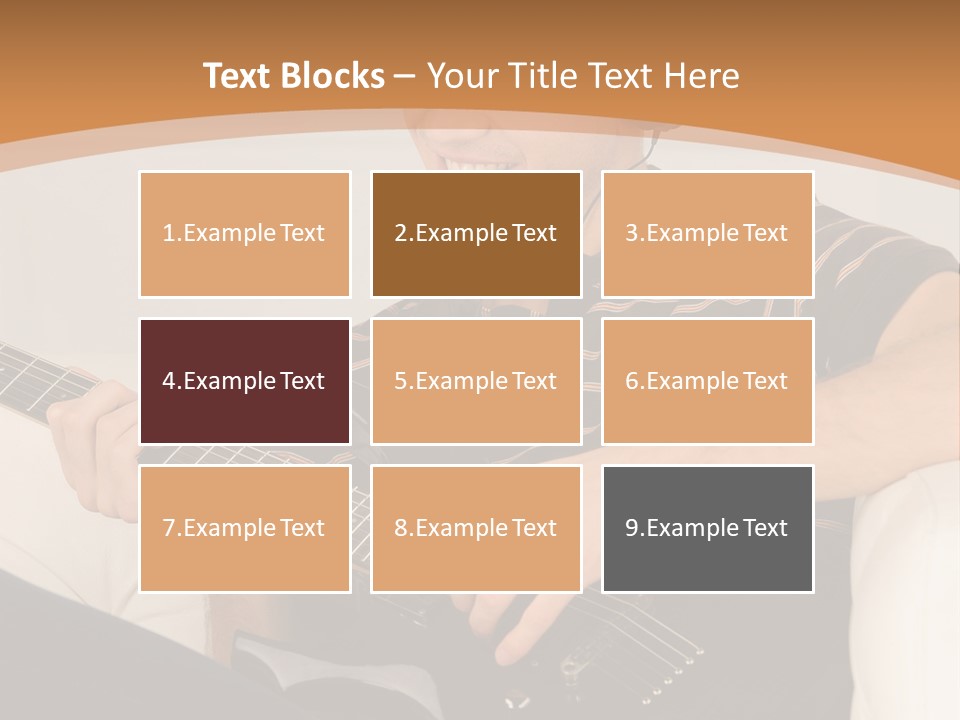 A Man Sitting On A Couch Playing A Guitar PowerPoint Template