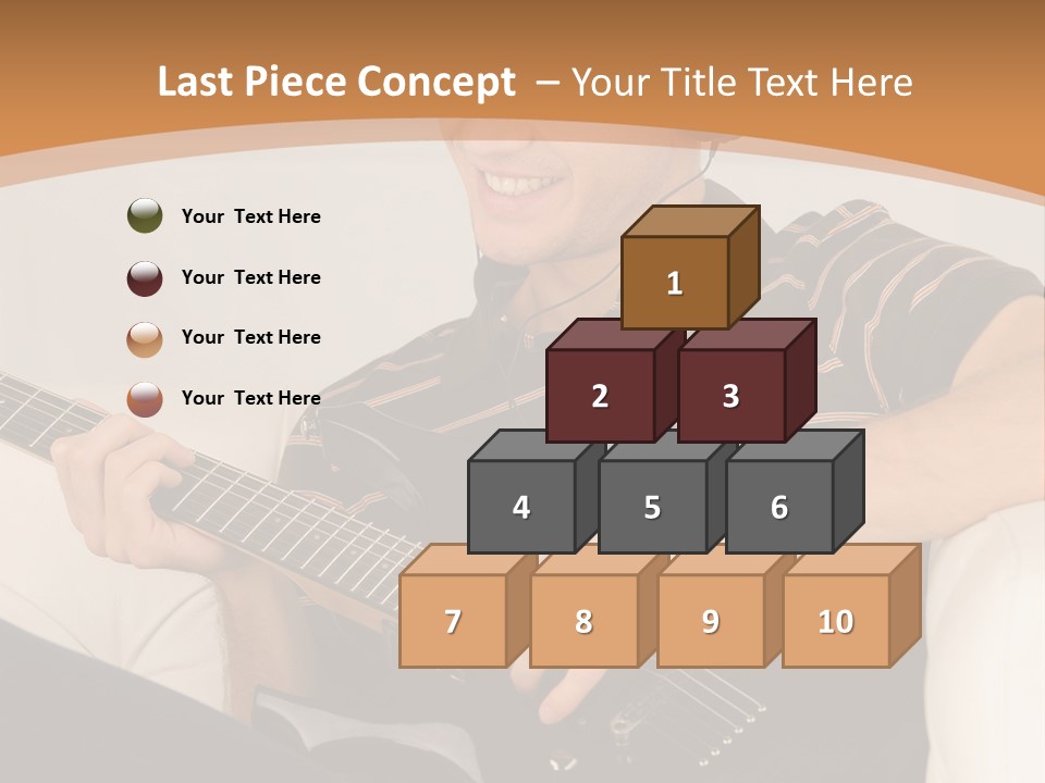 A Man Sitting On A Couch Playing A Guitar PowerPoint Template