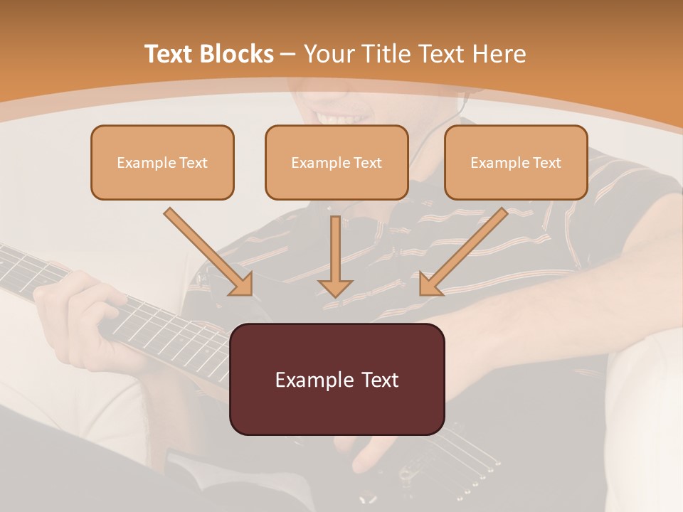 A Man Sitting On A Couch Playing A Guitar PowerPoint Template